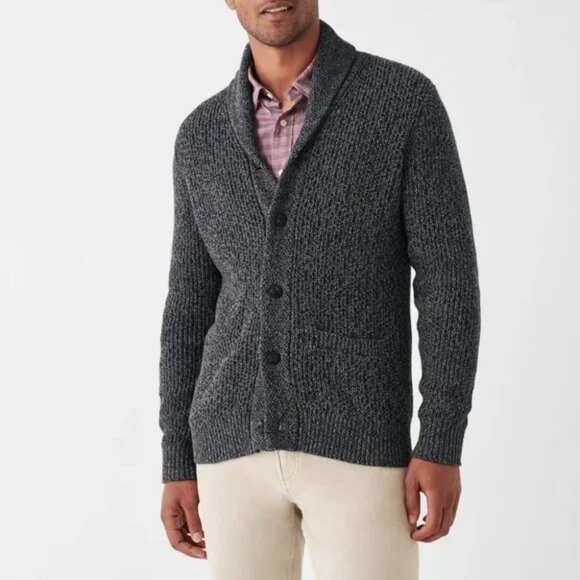 Faherty marled Cotton / Cashmere Cardigan - Picture 1 of 4
